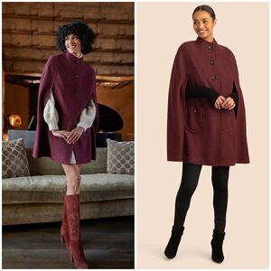 💕TRINA TURK💕 Parker Cape ~ Knit Melton Cab Frank XL NWT